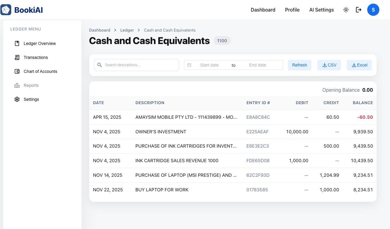 Account transactions hero