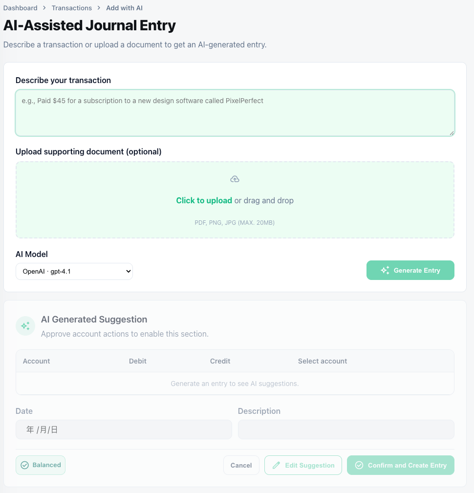 AI-assisted journal entry hero