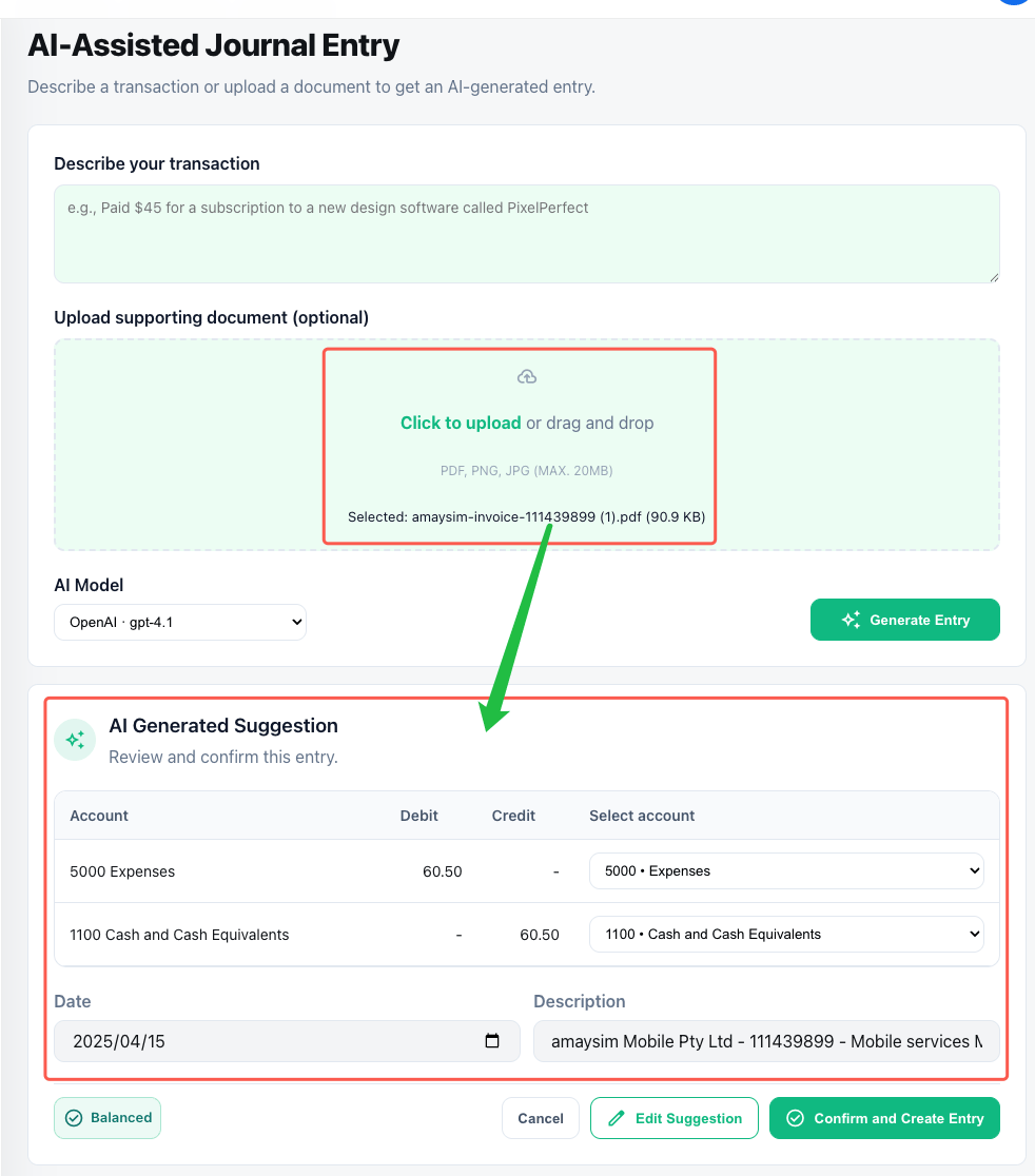 AI recognition results
