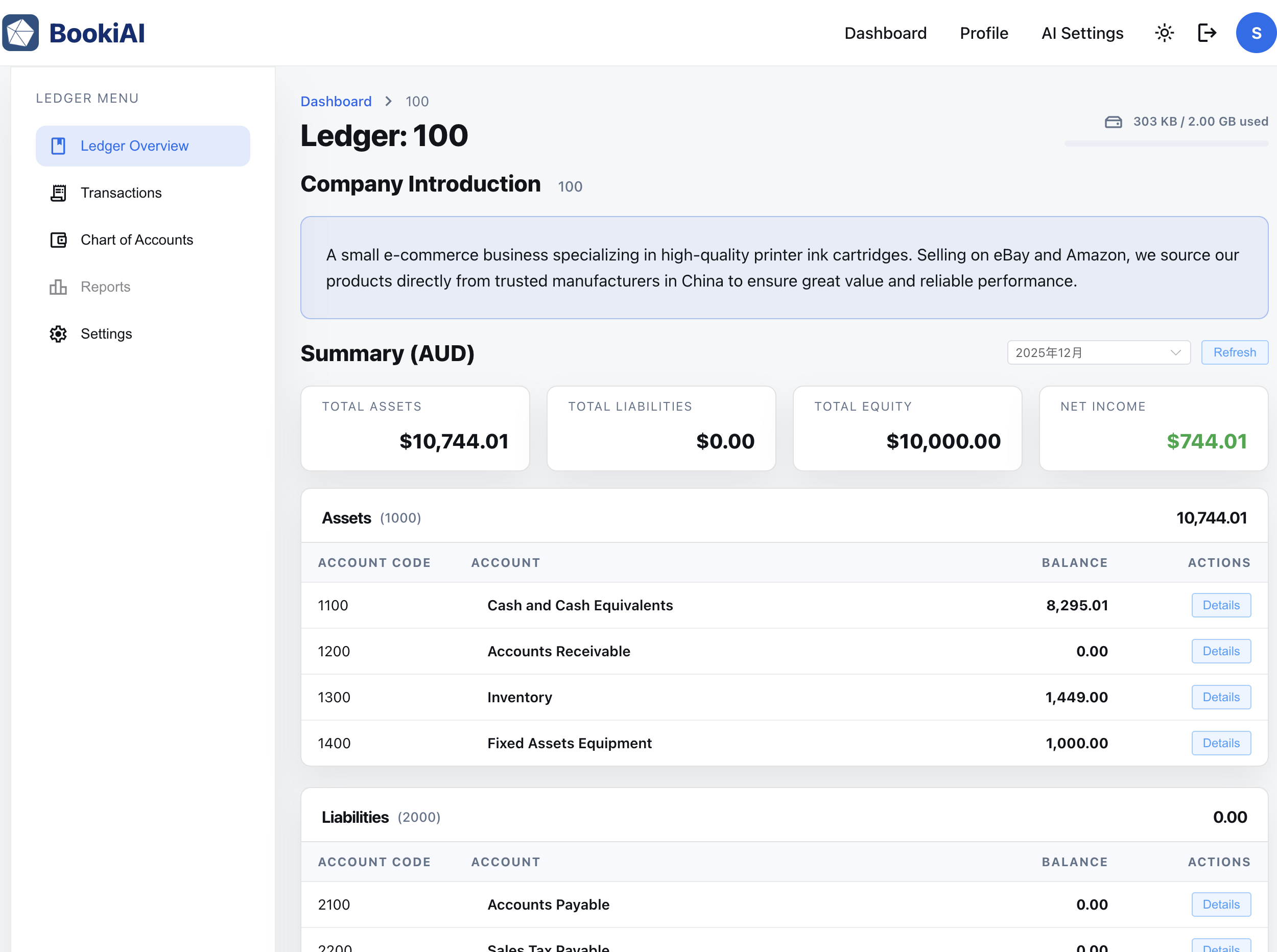 Ledger overview hero